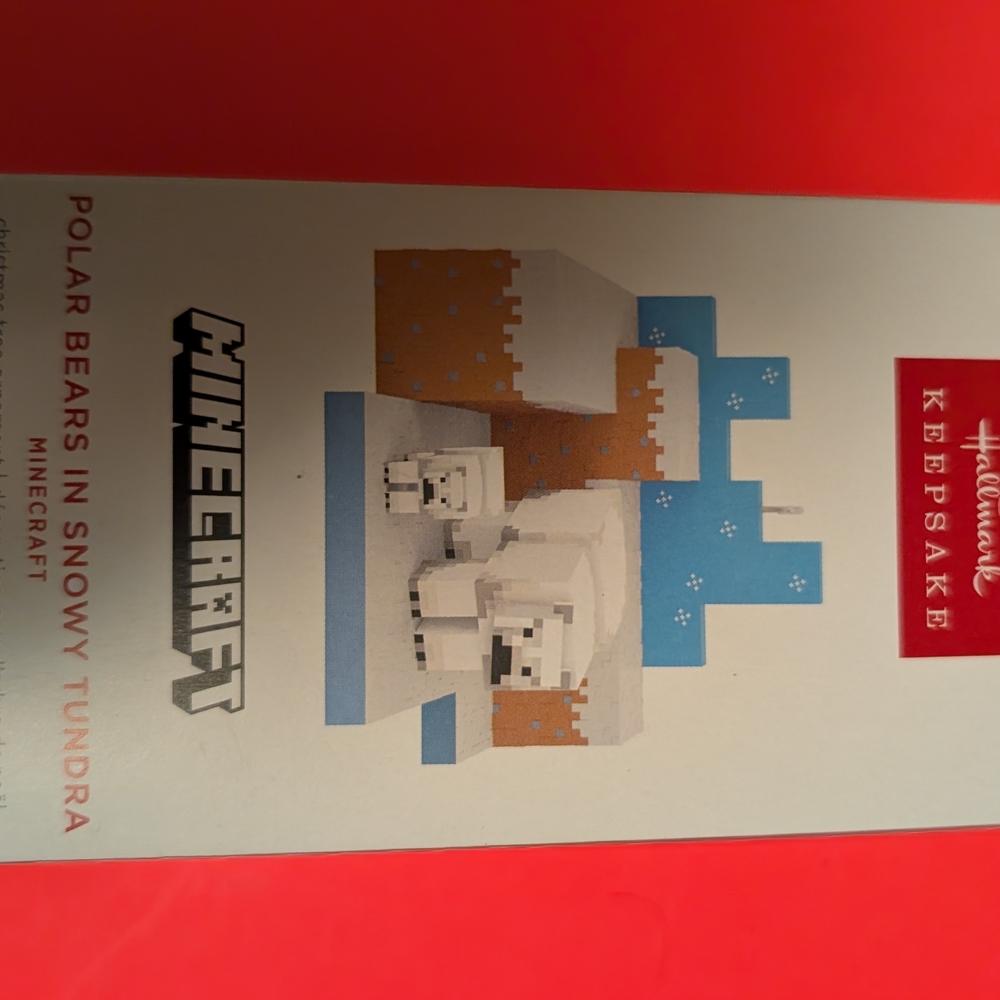 Hallmark Keepsake Minecraft Polar Bears in Snowy Tundra Ornament - White & Blue